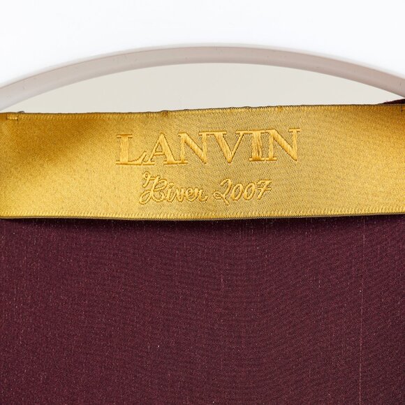 Lanvin Winter 2007 Purple Wine Silk Midi Drape Front Dress - Picture 7 of 8